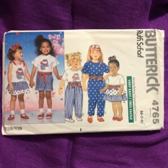 Butterick Sewing pattern 4765 girls top dress skirt - Picture 1 of 8